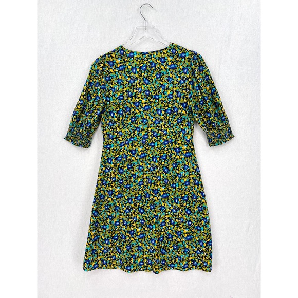 RAILS Roma Dress Womens Small Abstract Garden Print Green Blue Short Sleeve - Picture 6 of 16